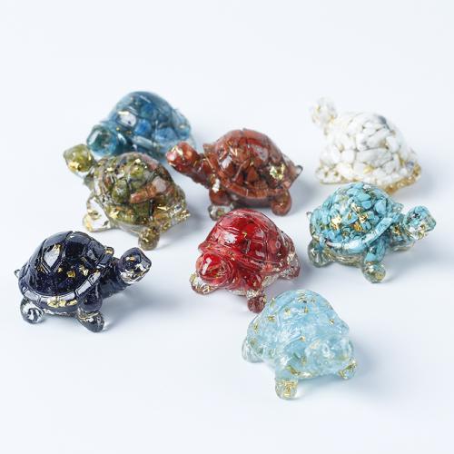Gemstone Decoration, with Resin, Turtle, epoxy gel, different materials for choice, 50x30x27mm, Sold By PC
