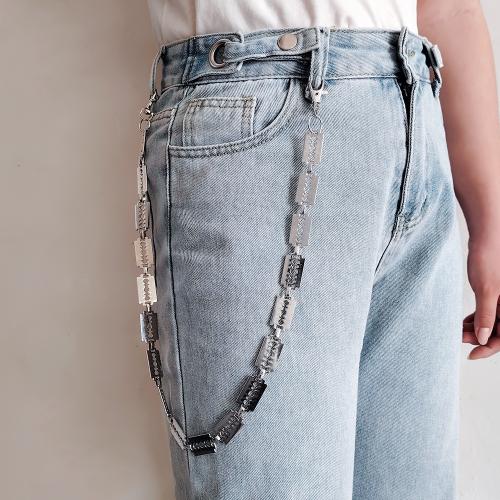 Tibetan Style Waist Chain, with Iron, plated, punk style & Unisex, silver color, Length:Approx 66 cm, Sold By PC