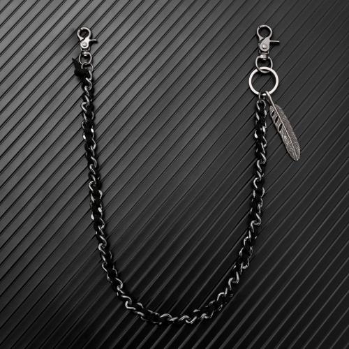 Tibetan Style Waist Chain, with Velveteen & Iron, plated, punk style & for man, more colors for choice, Length:Approx 75 cm, Sold By PC