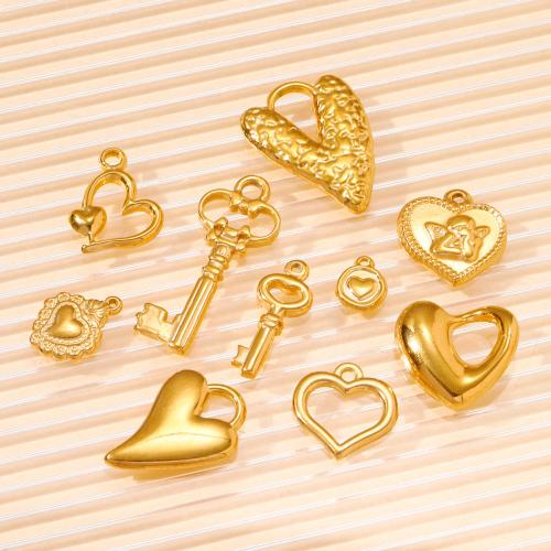 Stainless Steel Pendants, 304 Stainless Steel, gold color plated, DIY, golden, 3PCs/Bag, Sold By Bag