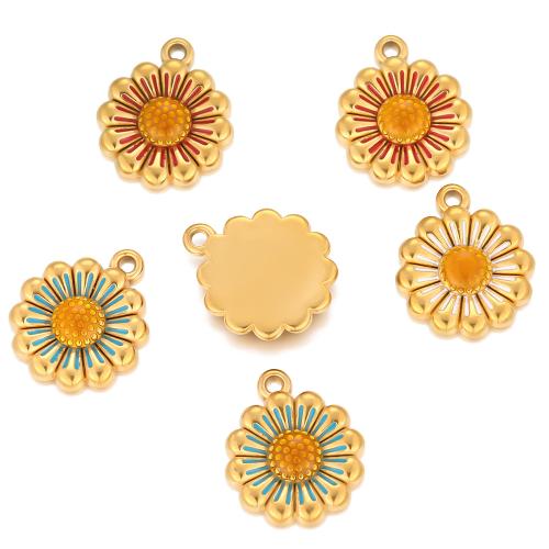 Stainless Steel Pendants, 304 Stainless Steel, gold color plated, DIY & enamel, more colors for choice, 5PCs/Bag, Sold By Bag