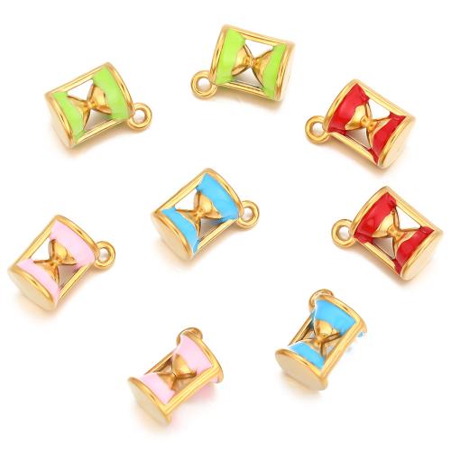 Stainless Steel Pendants, 304 Stainless Steel, Sandglass, gold color plated, DIY & enamel, more colors for choice, Sold By PC