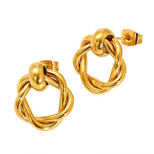 Stainless Steel Stud Earrings, 304 Stainless Steel, 18K gold plated, different styles for choice & for woman & hollow, Sold By Pair