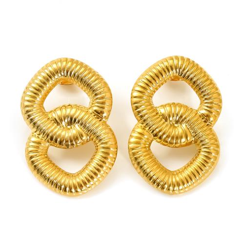 Stainless Steel Stud Earrings, 304 Stainless Steel, 18K gold plated, different styles for choice & for woman & hollow, Sold By Pair