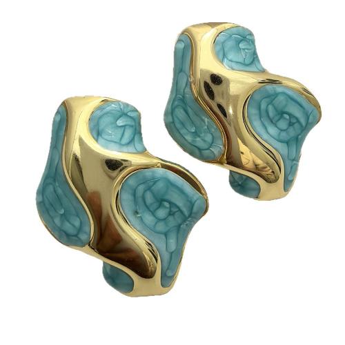 Stainless Steel Stud Earrings, 304 Stainless Steel, 18K gold plated, different styles for choice & for woman & enamel, more colors for choice, Sold By Pair