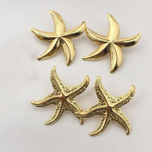 Stainless Steel Stud Earrings, 304 Stainless Steel, Starfish, 18K gold plated, fashion jewelry & different styles for choice & for woman, Sold By Pair