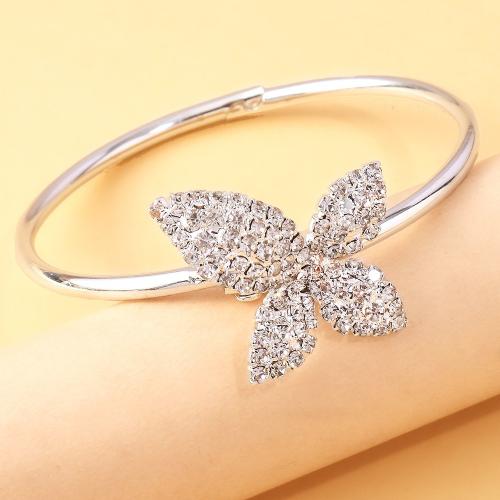 Brass Bracelet & Bangle, Copper Alloy, plated, fashion jewelry & for woman & with rhinestone, more colors for choice, Sold By PC