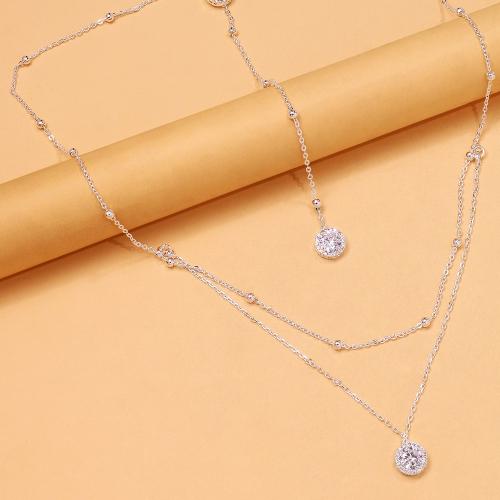 Body Chain Jewelry, Copper Alloy, plated, fashion jewelry & for woman & with rhinestone, silver color, Sold By PC