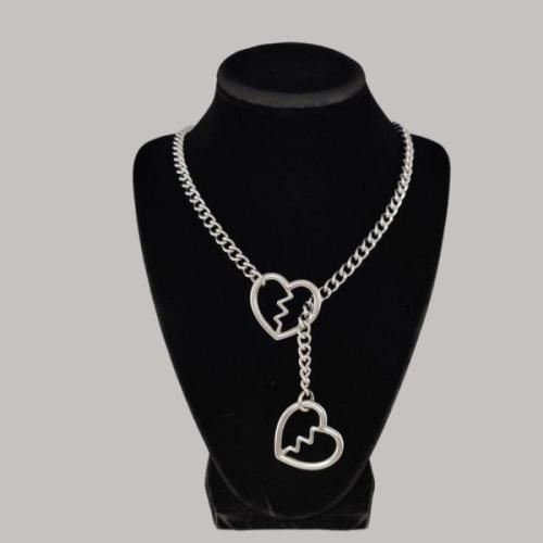 Titanium Steel Necklace, Heart, plated, fashion jewelry, more colors for choice, 100x50x50mm, Sold By PC