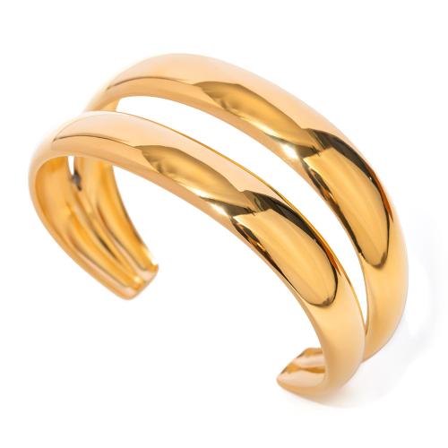 Stainless Steel Bangle, 304 Stainless Steel, 18K gold plated, Double Layer & fashion jewelry & for woman, Sold By PC