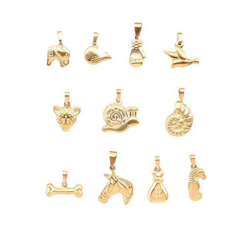 Titanium Steel Pendants, 18K gold plated, DIY & different styles for choice, Sold By PC