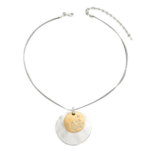 Tibetan Style Jewelry Necklace, three layers & for woman & with rhinestone & two tone, Sold By PC