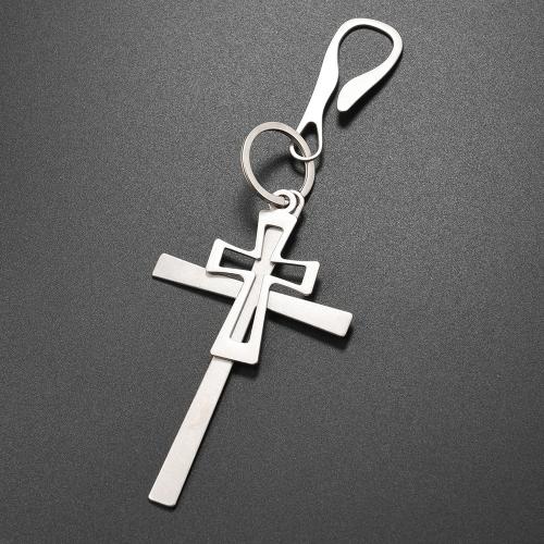 Bag Purse Charms Keyrings Keychains, Tibetan Style, with Iron, Cross, plated, Unisex & hollow, 170x58mm, Sold By PC