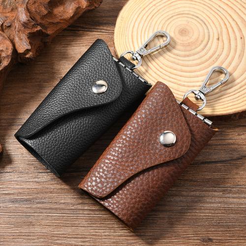 Cowhide Key Bag, with Iron & Tibetan Style, portable & vintage & Unisex, more colors for choice, 150x60mm, Sold By PC