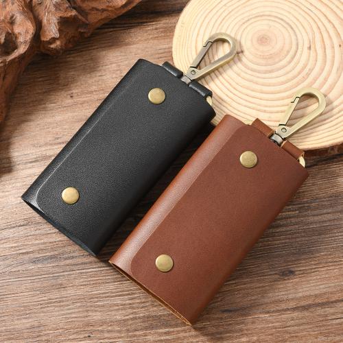 Cowhide Key Bag, with Iron & Tibetan Style, portable & vintage & Unisex, more colors for choice, 160x60mm, Sold By PC