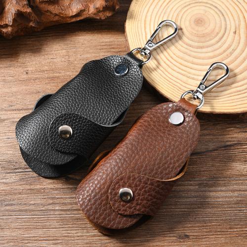 Cowhide Key Bag, with Iron & Tibetan Style, portable & vintage & Unisex, more colors for choice, 155x58mm, Sold By PC