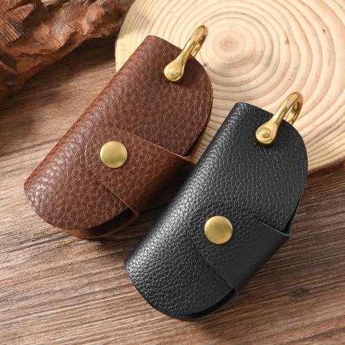 Cowhide Key Bag, with Iron & Tibetan Style, portable & vintage & Unisex, more colors for choice, 115x53mm, Sold By PC