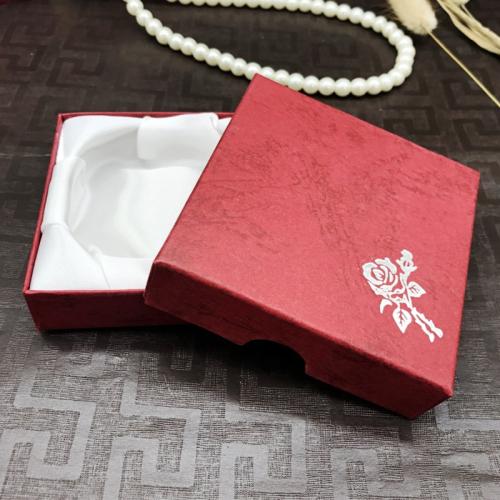 Paper Bracelet Box, Square, dustproof & silver accent, more colors for choice, 90x90x20mm, Sold By PC