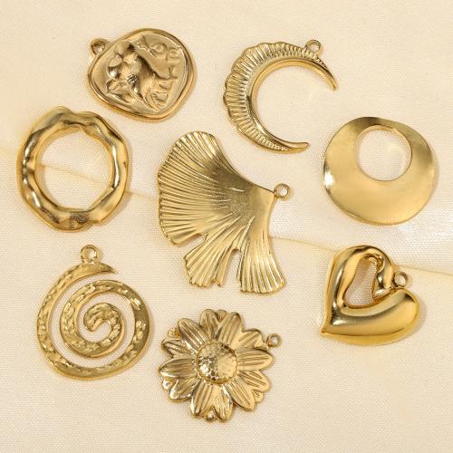 Stainless Steel Pendants, 304 Stainless Steel, gold color plated, DIY, golden, 3PCs/Bag, Sold By Bag