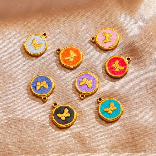 Stainless Steel Pendants, 304 Stainless Steel, gold color plated, DIY & enamel, more colors for choice, Sold By PC