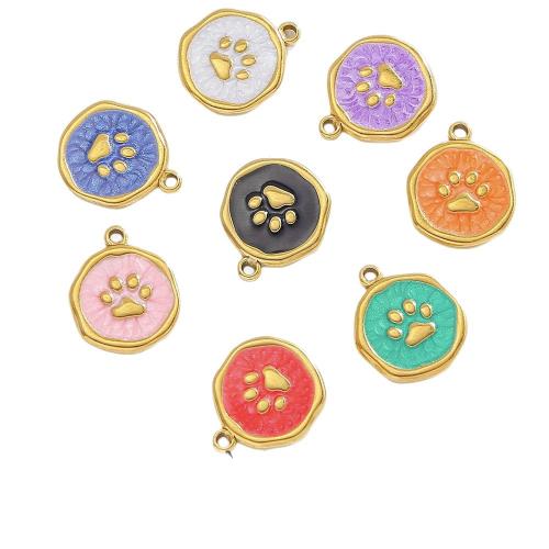 Stainless Steel Pendants, 304 Stainless Steel, gold color plated, DIY & enamel, more colors for choice, Sold By PC