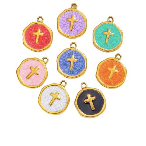 Stainless Steel Pendants, 304 Stainless Steel, gold color plated, DIY & enamel, more colors for choice, 3PCs/Bag, Sold By Bag