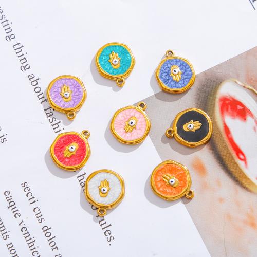 Stainless Steel Pendants, 304 Stainless Steel, gold color plated, DIY & enamel, more colors for choice, 3PCs/Bag, Sold By Bag
