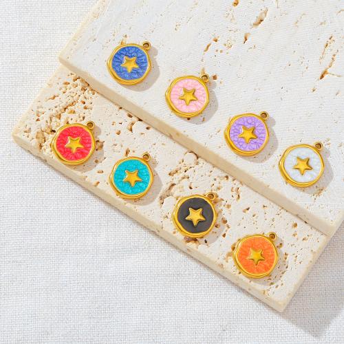Stainless Steel Pendants, 304 Stainless Steel, gold color plated, DIY & enamel, more colors for choice, 3PCs/Bag, Sold By Bag