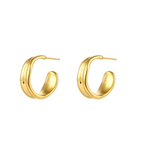 Pendientes de Acero Inoxidable, acero inoxidable 304, 18K chapado en oro, Joyería & para mujer, 21x9mm, Vendido por Par