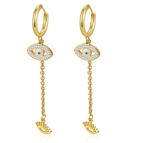 Fashion Fringe Boucles d'oreilles, Acier inoxydable 304, Placage, styles différents pour le choix & pour femme & émail & avec strass, plus de couleurs à choisir, Vendu par paire