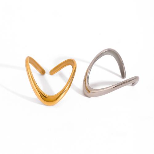 Stainless Steel Finger Ring, 304 Stainless Steel, plated, fashion jewelry & for woman, more colors for choice, Sold By PC