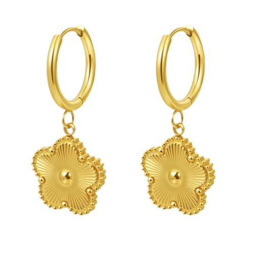 Stainless Steel Drop Earring, 304 Stainless Steel, Flower, plated, fashion jewelry & for woman, more colors for choice, Sold By Pair
