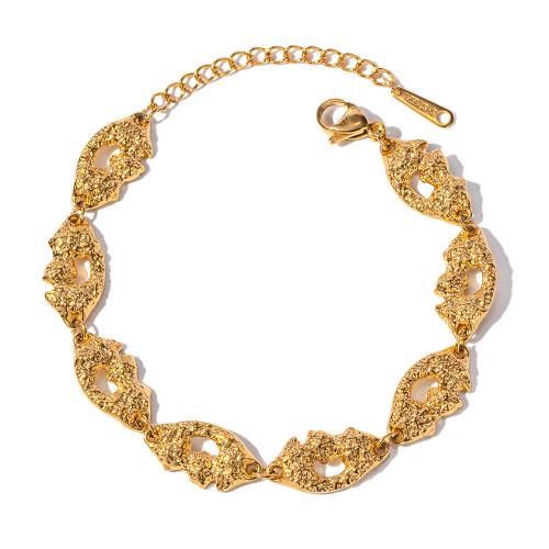Stainless Steel Jewelry Bracelet, 304 Stainless Steel, 18K gold plated, fashion jewelry & for woman & hollow, Sold By PC