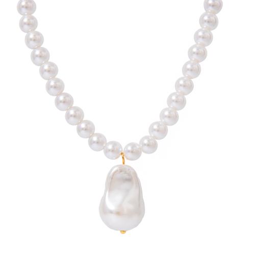Acrylic Necklace, 304 Stainless Steel, with Acrylic, plated, fashion jewelry & for woman, white, Sold By PC