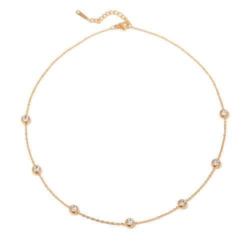 Zirkonia Edelstahl Schmuck Sets, 304 Edelstahl, mit kubischer Zirkonia, plattiert, Modeschmuck & verschiedene Stile für Wahl & für Frau, goldfarben, verkauft von PC