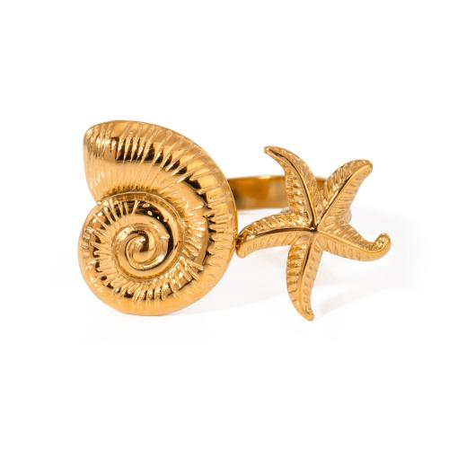 Stainless Steel Finger Ring, 304 Stainless Steel, 18K gold plated, fashion jewelry & for woman, Sold By PC