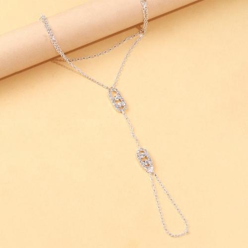 Gothic Bracelet Ring, Copper Alloy, plated, fashion jewelry & for woman & with rhinestone, more colors for choice, Sold By PC