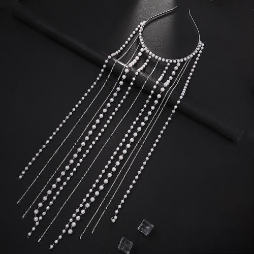 Hair Bands, Copper Alloy, with ABS Plastic Pearl, handmade, fashion jewelry & for woman, more colors for choice, Sold By PC