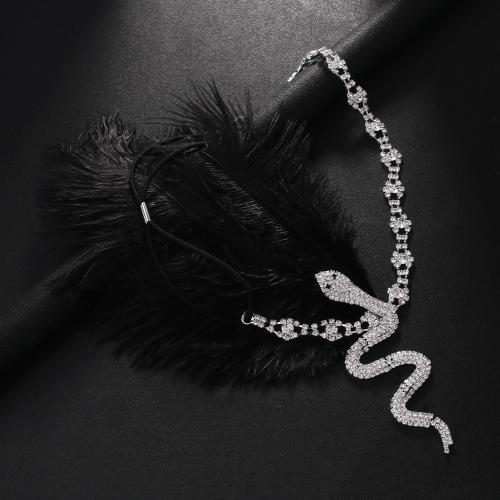 Headband, Copper Alloy, fashion jewelry & for woman & with rhinestone, silver color, Sold By PC