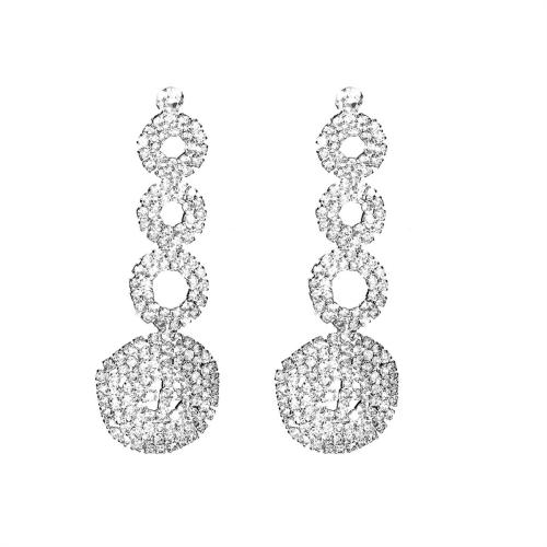 Boucles d'oreilles pendantes en laiton, bijoux de mode & pour femme & avec strass, Vendu par PC