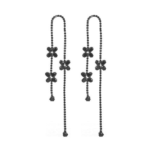 Boucles d'oreilles pendantes en laiton, bijoux de mode & pour femme & avec strass, plus de couleurs à choisir, Vendu par paire