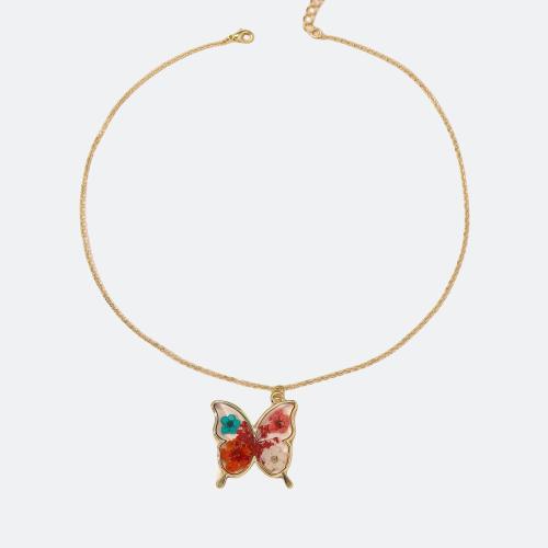 Pressed Dried Flower Jewelry , Tibetan Style, with Dried Flower & Resin, Butterfly, fashion jewelry & for woman & epoxy gel, more colors for choice, Sold By PC