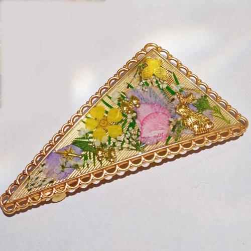 Hair Snap Clips, Tibetan Style, Triangle, fashion jewelry & for woman & epoxy gel, Sold By PC