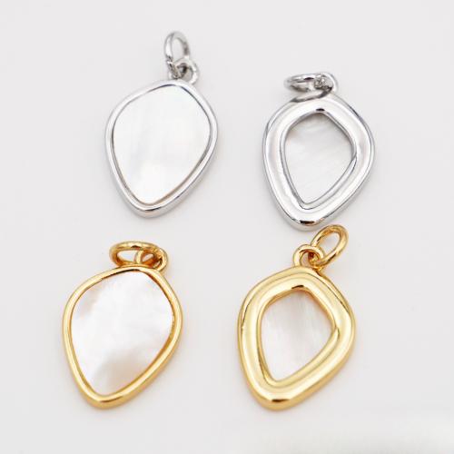 Brass Jewelry Pendants, with Shell, plated, DIY, more colors for choice, nickel, lead & cadmium free, Sold By PC