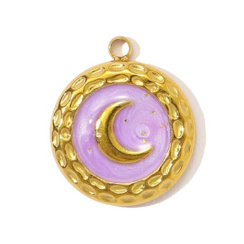 Stainless Steel Pendants, 304 Stainless Steel, gold color plated, DIY & enamel, more colors for choice, 3PCs/Bag, Sold By Bag