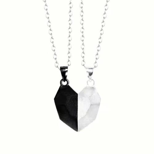 metal Collares de pareja, con Cuero de PU, Corazón, chapado, diferentes estilos para la opción & para la pareja, longitud:aproximado 16-20 Inch, Vendido por UD