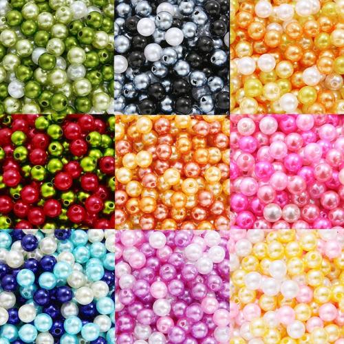 ABS Plastic Beads, ABS Plastic Pearl, Round, DIY, more colors for choice, 8mm, 100PCs/Bag, Sold By Bag