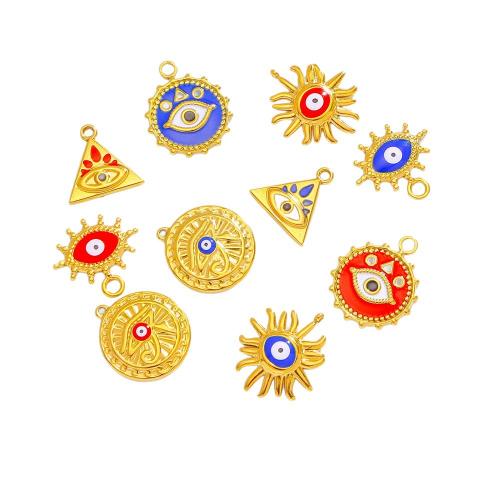 Stainless Steel Pendants, 304 Stainless Steel, gold color plated, DIY & enamel, more colors for choice, Sold By PC
