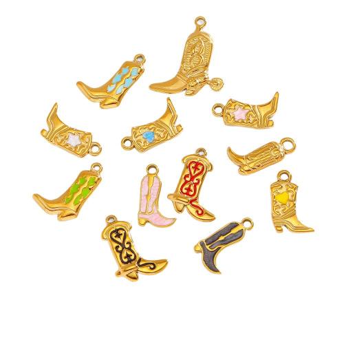 Stainless Steel Pendants, 304 Stainless Steel, gold color plated, DIY & enamel, more colors for choice, Sold By PC