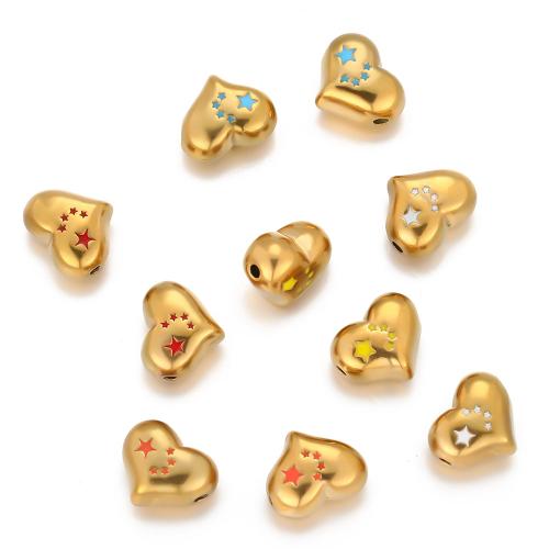 Stainless Steel Beads, 304 Stainless Steel, gold color plated, DIY & enamel, more colors for choice, 10PCs/Bag, Sold By Bag